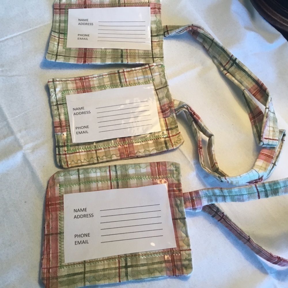 NWOT Set of 3 Handmade Luggage/Backpack Tags